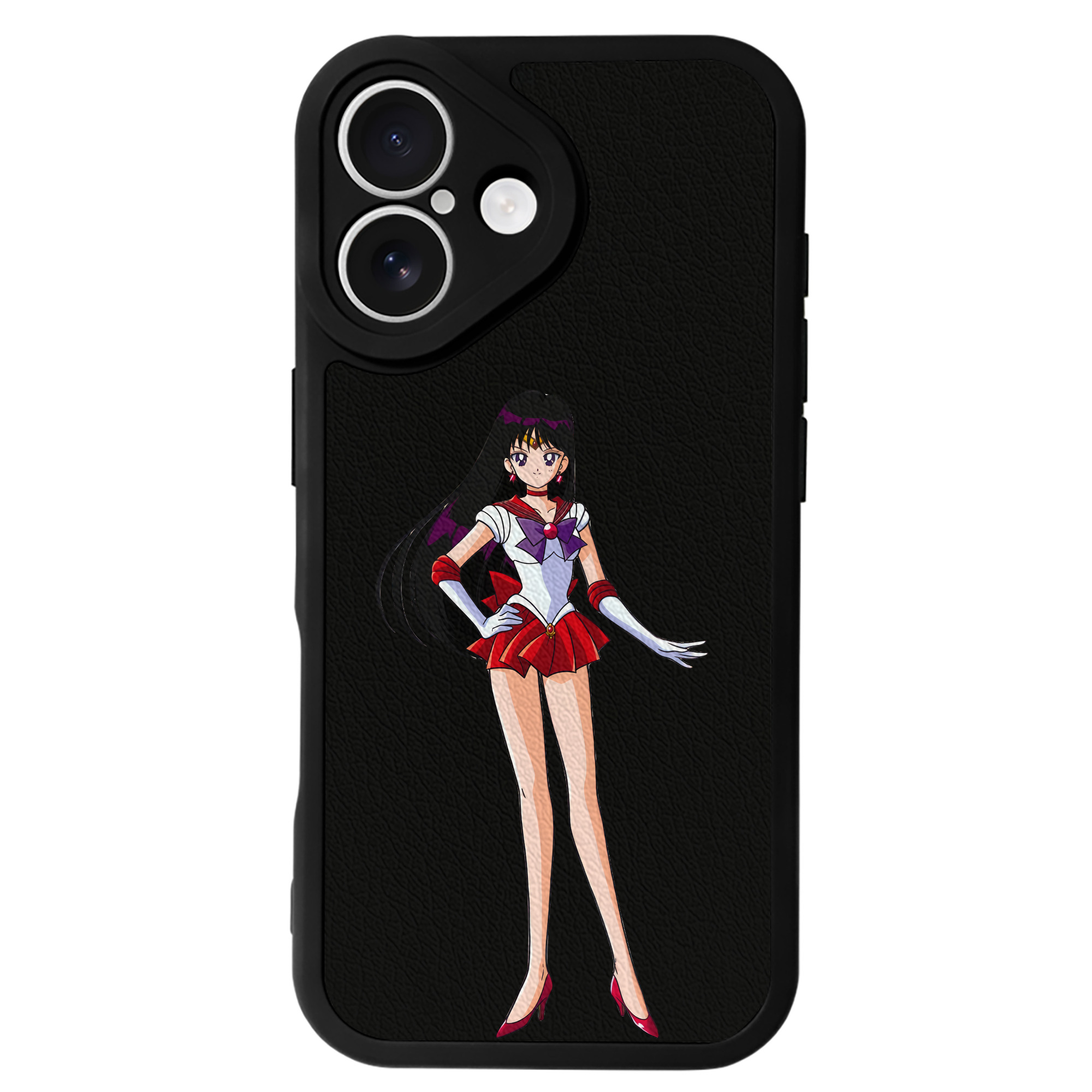 （画像用） 美少女戦士セーラームーン 火野レイ ひの レイ Sailor Moon Hino Rei （セーラーマーズ,Sailor Mars） 【iPhone 16シリーズ対応】シリコンスマホケース（レザー調） 材質：シリコン